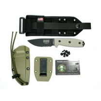 ESEE Knives ESEE 3MIL S Fixed Blade Knife 3.88in Partially Serrated OD Green Micarta ESEE3MILS