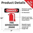 thumbnail image 2 of Fire Extinguisher Inside OSHA Danger Vinyl Decal Label 10 Inch x 7 Inch - 10 Pack, 2 of 6