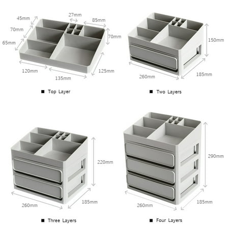 Women Large Capacity Multi Drawers Cosmetics Storage Box Girl