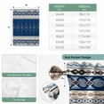 thumbnail image 6 of Navy Blue Boho Balloon Curtains 63 Inch Length for Living Room/Bedroom, Vintage Ethnic Tribe Abstract Art Rod Pocket Privacy Door Curtains Decorative Tie Up Shade for Window 52"x63", 6 of 8