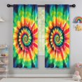 thumbnail image 5 of Blackout Kids Curtains,Rainbow Tie Dye Mandala Pattern Childrens Insulated Curtains Set Of 2,Bedroom Essentials,Toddler Room Decor 42"x63", 5 of 5