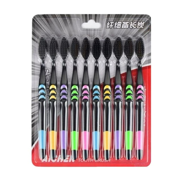 Premium Bamboo Charcoal Toothbrush Biodegradable Organic Free Soft Bristle