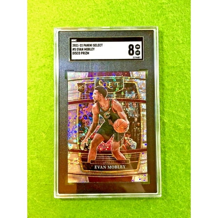 Evan Mobley SILVER DISCO PRIZM POP 1/1 ROOKIE CARD 2021 Select EVAN MOBLEY SGC 8