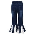 DPOIS Kid Girls Basic Skinny Jeans Bell Bottoms Ruffle Hem Flared Denim ...