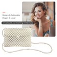 thumbnail image 3 of Cartera de perlas blancas Bolso de hombro para mujer Bolso de perlas con perlas Bolso de perlas con esquinas diagonales Bolso de perlas para bodas, 3 of 5