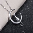 thumbnail image 4 of Collar de luna de gato Collares de plata de ley para mujer Collar de gato ER, 4 of 5