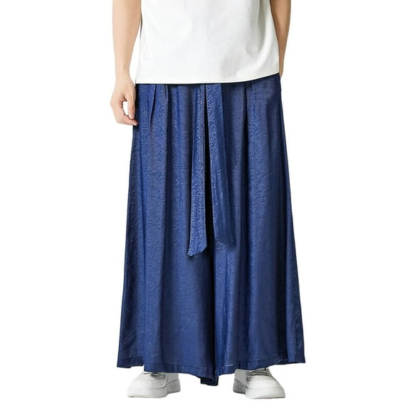 Men's Summer Wide Leg Casual Pants Gradient Pattern Loose Skirt Style Comfortable Breathable Lightweight Fashionable Streetwear Men's Dress Pants Slim Fit Wide Leg Summer Casual