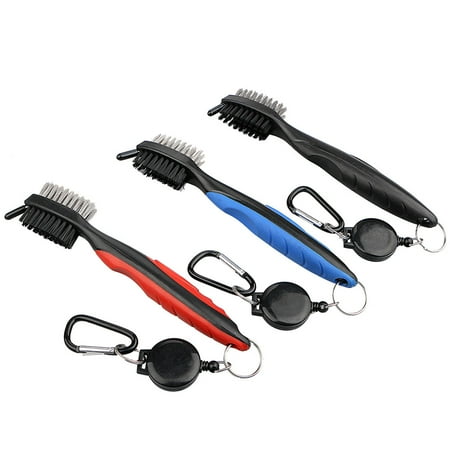 - EEEKit 3-pack Dual Bristles Golf Club Brush Cleaner Ball Cleaning Clip Groove w/Spike