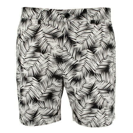 Men's Palm Print Poplin Shorts Blk 36