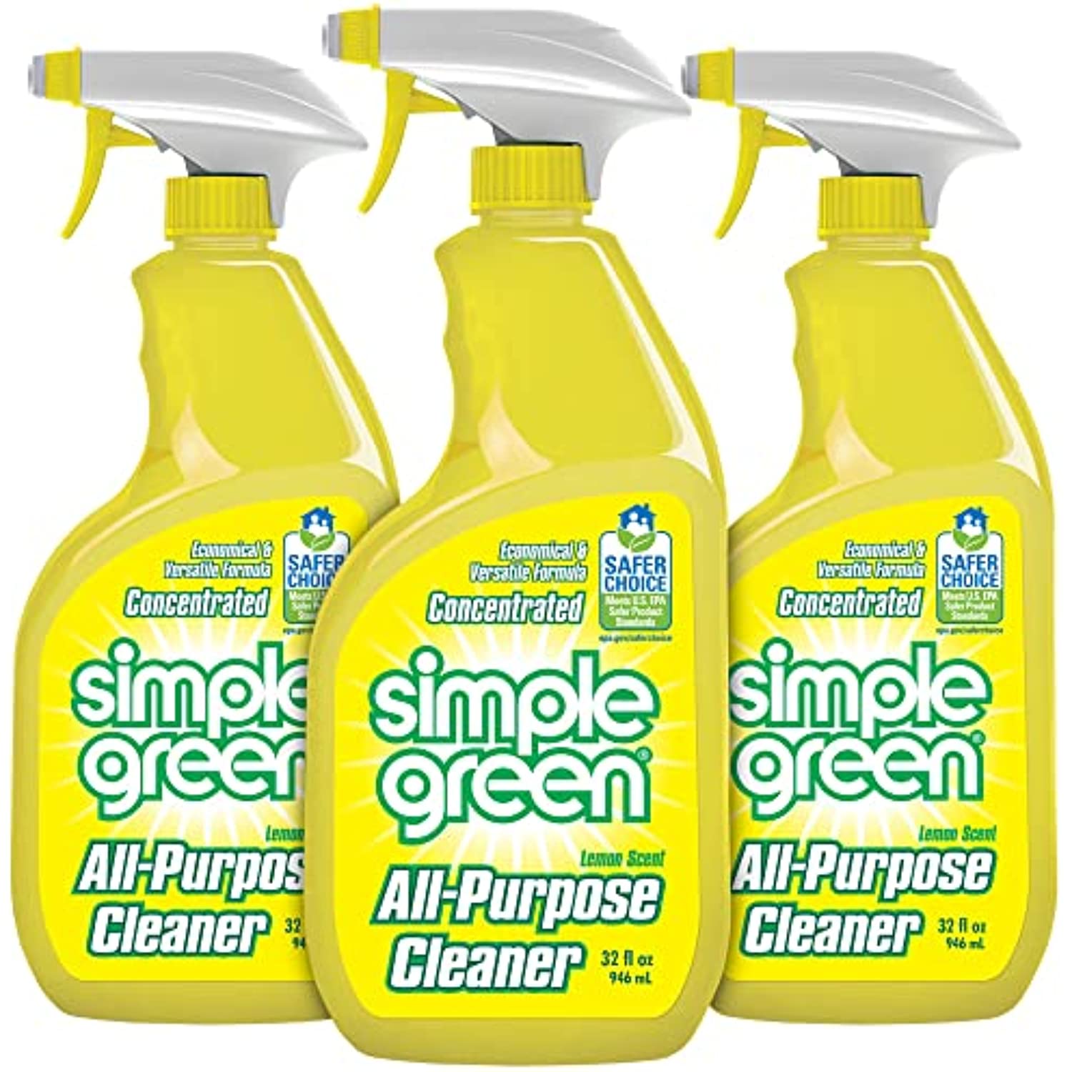 Simple Green Allpurpose Cleaner, 32 Fl Oz (Pack Of 3), Lemon, 96 Fl Oz