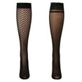 thumbnail image 3 of MeMoi Women's 2 Pair Pack Fashion Knee High Socks - Womens - Female, 9-11, Black-Black, 3 of 4