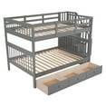 thumbnail image 5 of DreamBuck Full over Full Bunk Bed with 3 Drawers and Storage Shelves, Stairway Bunk Bed for Adults, Solid Wood Bedframe, Convertible to 2 Full Beds, Perfect for Kids Bedroom, Gray, 5 of 8