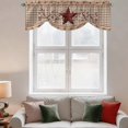 thumbnail image 3 of Tie Up Valances for Windows, Texas Star Vintage Adjustable Valance Curtains Window Treatment for Living Room/Bedroom, Brown Checkered Berry Farmhouse Rod Pocket Kitchen Curtains & Drapes 42x12 Inch, 3 of 9