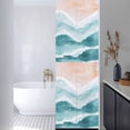 thumbnail image 2 of Ocean Wave Window Privacy Film Teal Gradient Beach Boho Decorative Glass Window Film UV Blocking Static Cling Non-Adhesive Sticker Covering for Home Door 23.6 x 78.7 inches, 2 of 8