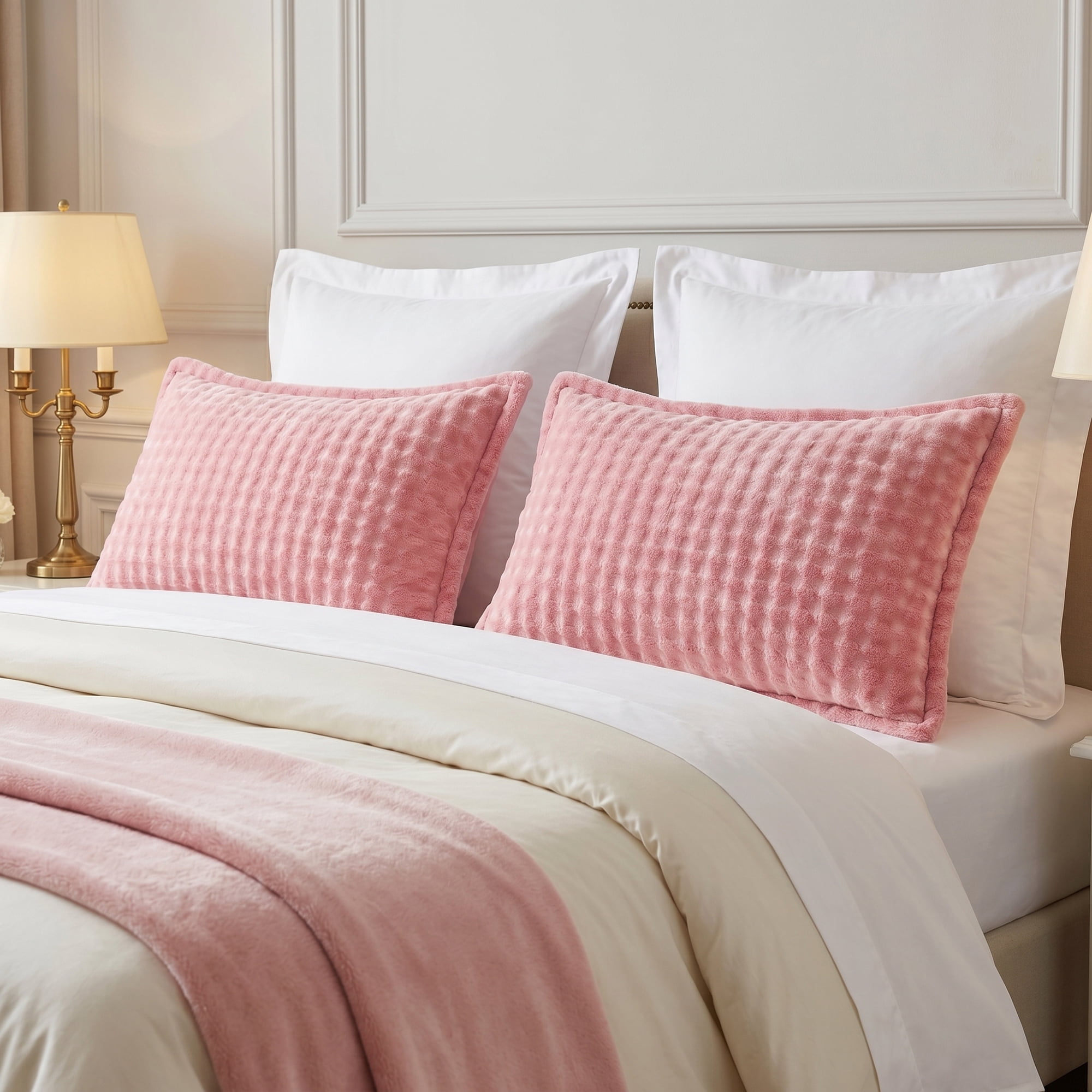 Unique Bargains 2 Pack Polyester Pillowcase Envelope Closure Wrinkle Resistant Light Pink