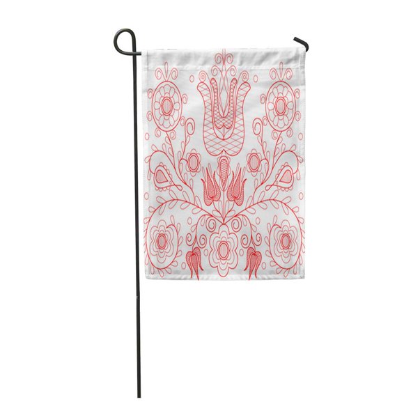 POGLIP Pink Transylvania of Beautiful Transylvanian Hungarian Folk Purple Abstract Garden Flag Decorative Flag House Banner 28x40 inch