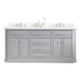thumbnail image 2 of Water Creation Palace 72" Wood Double Bathroom Vanity in Gray & Chrome, 2 of 12