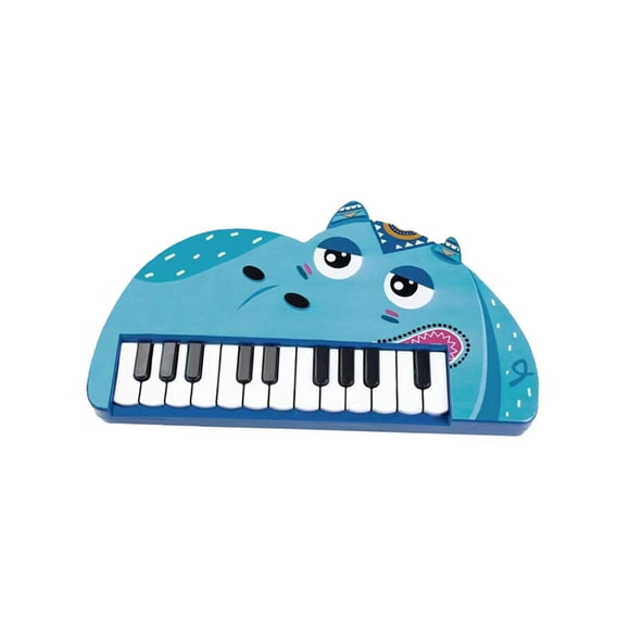 Animals Piano Keyboard Toy Electronic Piano Keyboard Portable Piano with 22 Keys Hippo