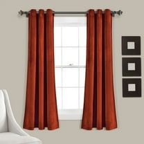Lush Decor Prima Velvet Solid Room Darkening Window Curtain Panels Rust 38X63 Set