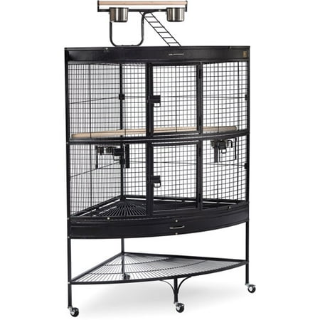 Prevue Pet Products Large Corner Birdcage, Blacker Hammertone