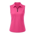 thumbnail image 5 of Craaazy Women's Slim Fit Sleeveless Lapel Collared Tops Half Zip Solid Color Athletic Workout Tank Tops Gift, 5 of 6