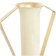 thumbnail image 5 of CosmoLiving by Cosmopolitan 11", 12", 12"H Abstract Cream Metal Vase with Varying Shapes and Geometric Gold Handles, Set of 3, 5 of 11