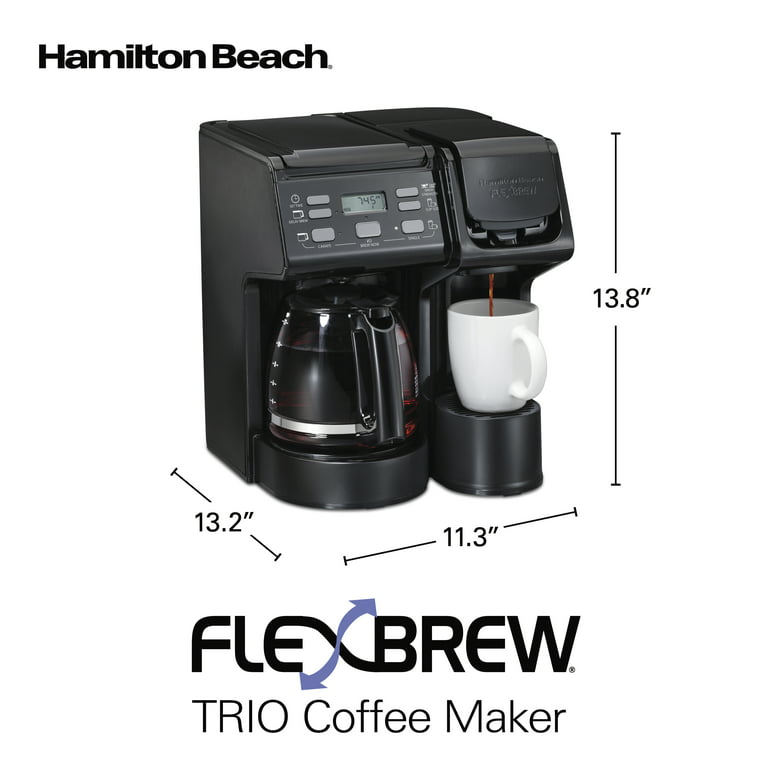 Hamilton Beach FlexBrew Dual Coffee Maker with Milk Frother - Black