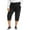 Black, variant on Women's Relaxed Fit Pants All Day Solid Color Home Shorts Women's Fashion Pocket Elastic Yoga Shorts Capris Stylish Dailywear