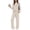 #811-Beige, variant on Women's Casual Sweatsuit Set, Solid Color Round Neck Long Sleeve with Elastic Waist, Comfortable Lounge Wear for Daily Use