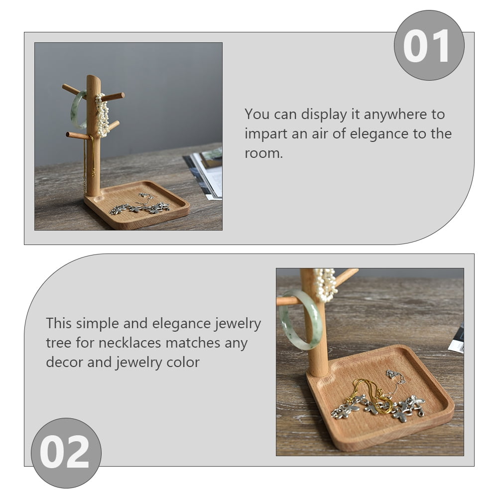 Wooden Key Tray Entryway Key Holder Wood Jewelry Storage Rack Home