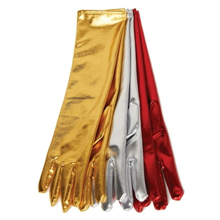 Long Metallic Womens Adult Flapper Diva Costume Accessory Gloves