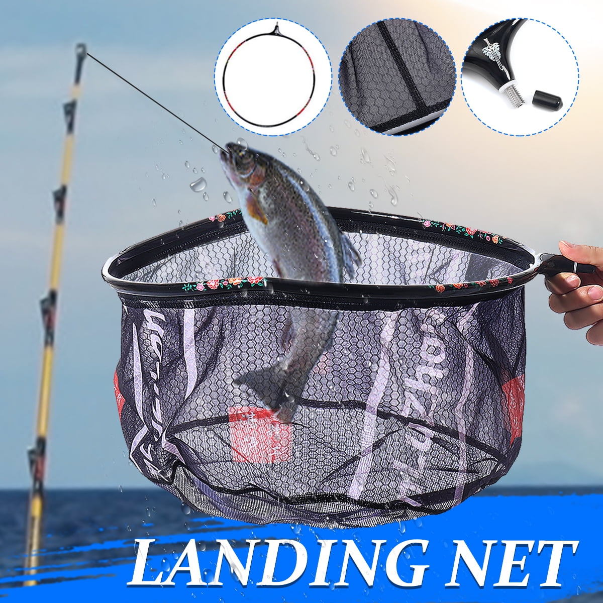Asewon Pan Fishing Net Landing Net Match Carp Coarse Fishing Scoop Nets