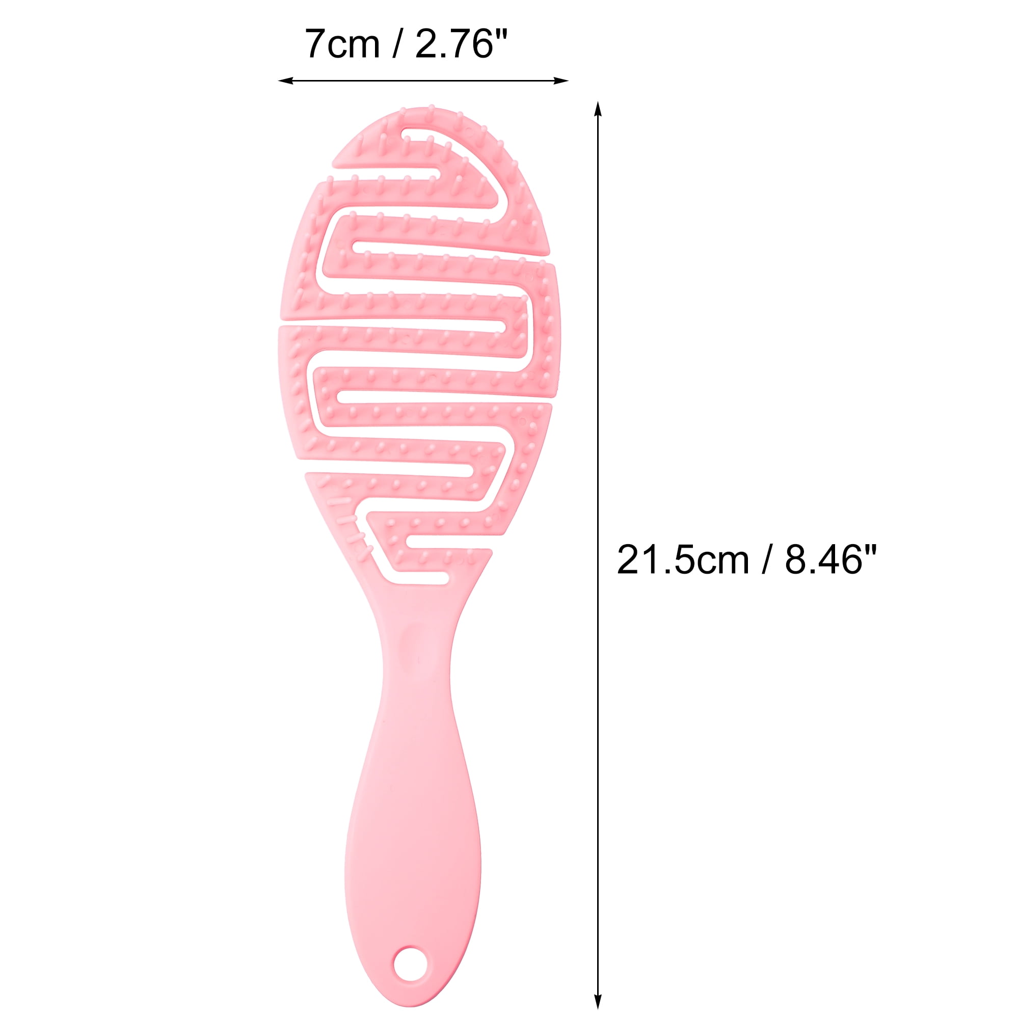 Unique Bargains Hair Comb Shower Detangler Need to Vent Detangling Brush Rubber Pink