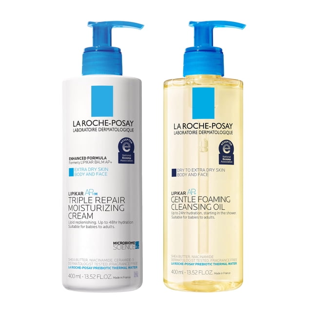Set para el cuidado de la piel La Roche-Posay Lipikar Crema y aceite limpiador 400 ml