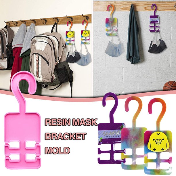 Molde de gancho de almacenamiento de silicona para colgar máscaras organizador Ndcxsfigh decoración artesanal para el hogar (C)