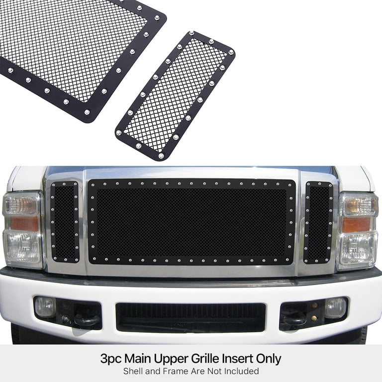 F-350 Super Duty Stainless Steel Billet Upper Replacement Grille; Black F-350 Super Duty Stainless Steel Billet Upper Replacement Grille; Black