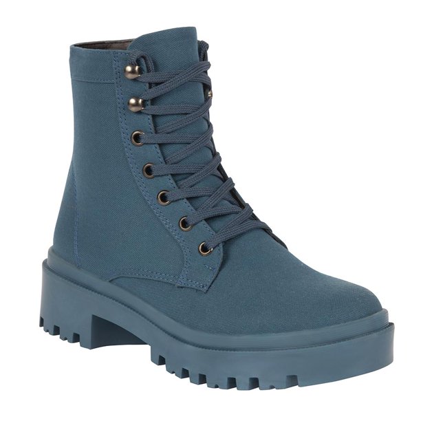 266-71 Botin con Tacon de 4 Cm para Dama Mujer en color Azul, Elaborado de Textil Cklass 266-71