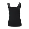 thumbnail image 4 of Charmgo Débardeur pour Femmes Col Carré Mode Sans Manches Ajusté Gilet Été Débardeur Décontracté Manches Courtes Tunique Tendance Noir TTG, 4 of 6
