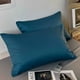 thumbnail image 5 of Funda de almohada de seda fría con aislamiento de fibra | Paquete de 2 fundas protectoras transpirables para almohadas de hotel | Poliéster absorbente para niños y adultos | Ropa de cama refrescante, 5 of 8