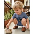 thumbnail image 4 of BemeyourBBs Toddler Baby Boys Summer Clothes Waffle Knit 2 Pieces Outfits Cute Tractor Embroidery Short Sleeve T Shirt Tops and Pockets Shorts Set, 4 of 9