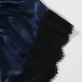 thumbnail image 5 of AWZXDE Women's Home Loungewear Set, Short Robe with Lace Trim Camisole & Panties Navy,S, 5 of 7