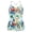 A-Leaf Print, variant on Ocean Blues Women's Plus Size Swimwear V Neck Swimsuit for Woman Tankinis Tummy Control Bathing Suit Plus Tankini Top Size 2XL