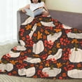thumbnail image 6 of Cauagu Autumn White Pumpkin Pattern Flannel Bed Blankets,Fleece Blanket Comfortable Air Conditioning Blanket for Sofa Bed Travel Couch & Living Room -80"x60", 6 of 8