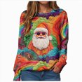 thumbnail image 5 of Towmus Womens Christmas Sweatshirts Funny Crewneck Sweatshirt Long Sleeve Christmas Tree Print Pullover Xmas Holiday Tops, 5 of 6