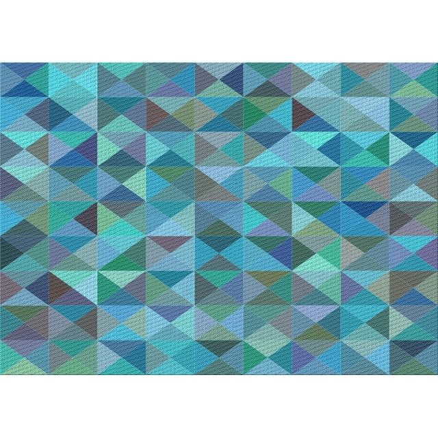 Ahgly Company Tapis Rectangulaire Lavable en Machine Bleu Azur Transitionnel, 2 Pieds x 4 Pieds