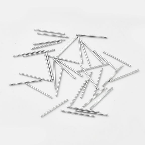 200pcs 304 Stainless Steel Stud Earring Findings Stainless Steel color 14~15x0.7mm Pin: 0.8mm