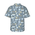 thumbnail image 3 of Balery Blue Bathroom Print Men's Hawaiian Shirts Short Sleeve Beach Shirt Relaxed Fit Vacation Button Down Shirts-XX-Large, 3 of 9