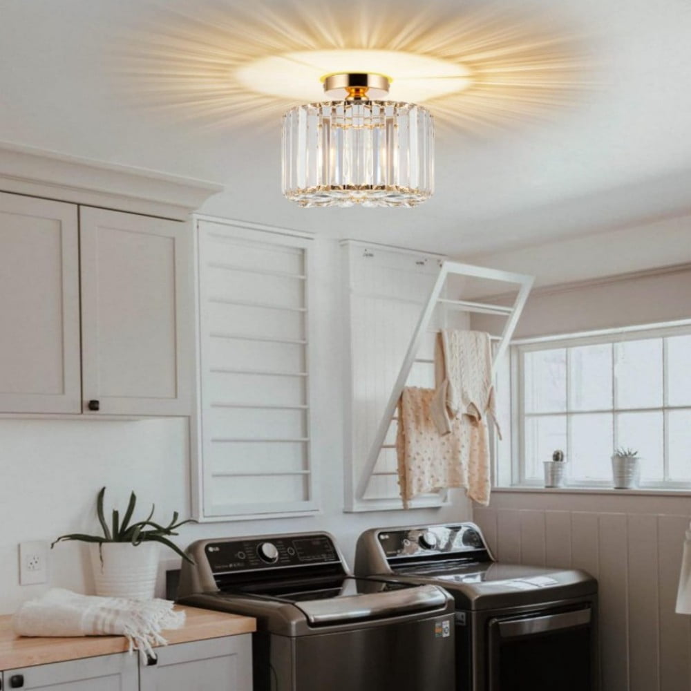 Crystal ceiling lighting fixtures, modern semi embedded ceiling lighting fixtures, golden near ceiling lighting fixtures, crystal chandelier entrance lights, bedroom porch kitchen living room