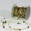 The Ribbon People Green and Gold Metallic Ribbed Wired Beads Etc X-Colorado 27 Yards
