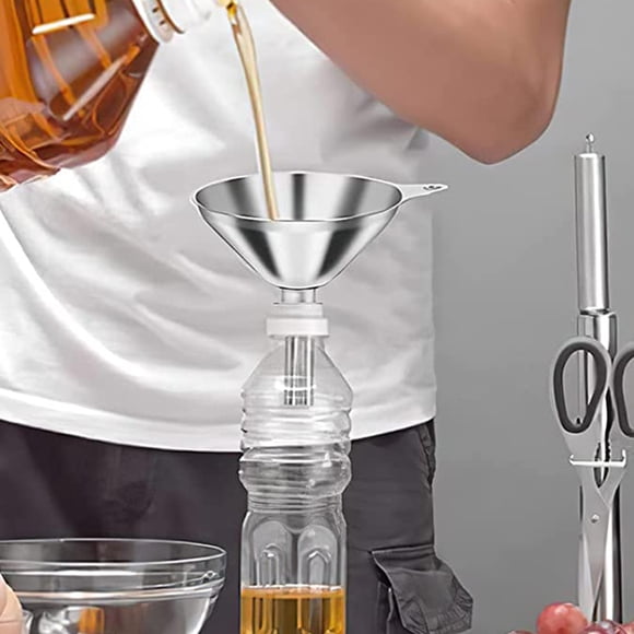 SKISUNO 1Jgo Embudo De Cocina Inoxidable Para Líquidos Multifuncional Fácil De Almacenar Y Colgar